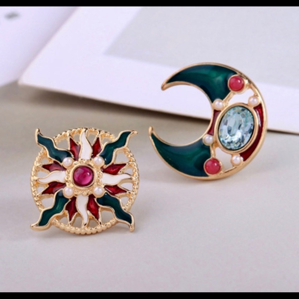 Moon and Star Earrings